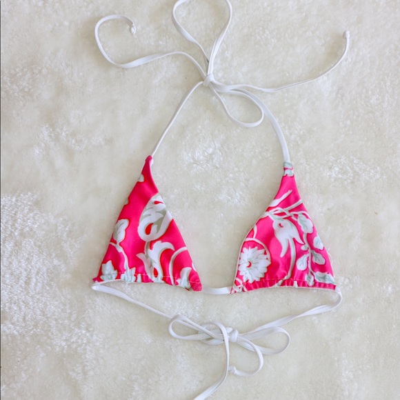 Pink hawaiian triangle string bikini top by Dakine - Picture 1 of 1